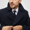 Abrigo italiano de doble botonadura de lana