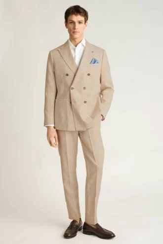 Blazer de doble botonadura de lino italiano Jetsetter