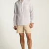 Camisa de lino sin botones para hombre para el día a día