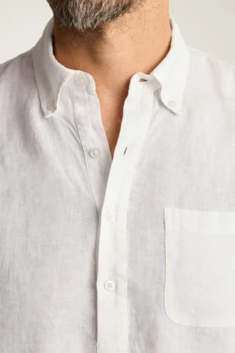 Camisa de lino sin botones para hombre para el día a día