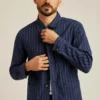 Camisa de lino y algodón elástico Camisa de lino y algodón elástico