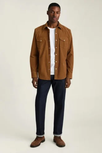 Camisa western de pana para hombre de Bonobos | Estilo resistente de canalé fino