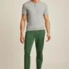 Camisas Henley de algodón y cáñamo de manga corta con tres botones