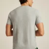 Camisas Henley de algodón y cáñamo de manga corta con tres botones