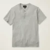 Camisas Henley de algodón y cáñamo de manga corta con tres botones