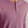 Camisas Henley de algodón y cáñamo de manga larga con tres botones