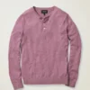 Camisas Henley de algodón y cáñamo de manga larga con tres botones