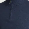 Camiseta de algodón y cachemira lavable con cremallera de un cuarto