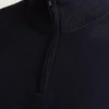 Camiseta de algodón y cachemira lavable con cremallera de un cuarto
