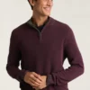 Camiseta de algodón y cachemira lavable con cremallera de un cuarto Camiseta de algodón y cachemira lavable con cremallera de un cuarto