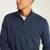 Camiseta de algodón y cachemira lavable con cremallera de un cuarto