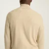 Camiseta de algodón y cachemira lavable con cremallera de un cuarto