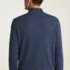 Camiseta de algodón y cachemira lavable con cremallera de un cuarto