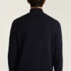 Camiseta de algodón y cachemira lavable con cremallera de un cuarto