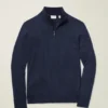 Camiseta de algodón y cachemira lavable con cremallera de un cuarto
