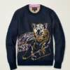 Camiseta de cuello redondo con tigre eléctrico