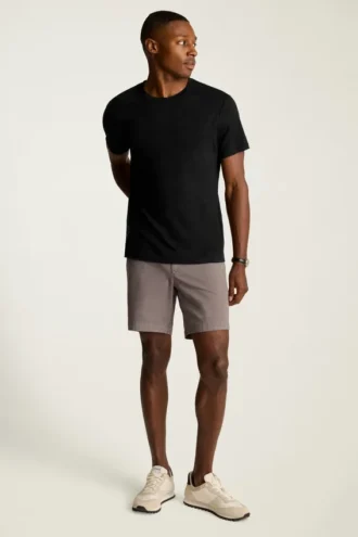 Camiseta de cuello redondo de lino para hombre