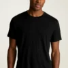 Camiseta de cuello redondo de lino para hombre