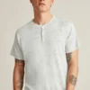 Camiseta Henley de lino de manga corta Camiseta Henley de lino de manga corta
