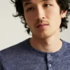 Camiseta Henley de lino italiano Camiseta Henley de lino italiano