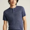 Camiseta Henley de lino italiano Camiseta Henley de lino italiano