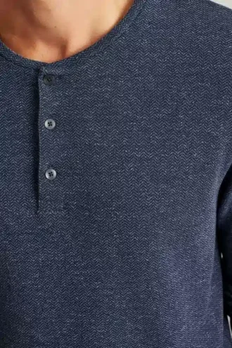 Camiseta Henley de manga larga de lujo