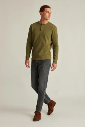 Camiseta Henley de tejido waffle