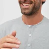 Camiseta Henley ligera de tejido waffle