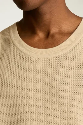 Camiseta sin mangas de malla de algodón