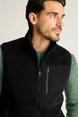 Chaleco de forro polar para hombre de Bonobos | Estilo retro con la comodidad del cálido forro polar