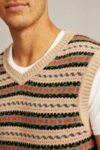 Chaleco de lana merino con diseño Fair Isle