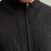 Chaqueta de algodón y cachemira con cremallera completa