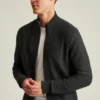 Chaqueta de algodón y cachemira con cremallera completa