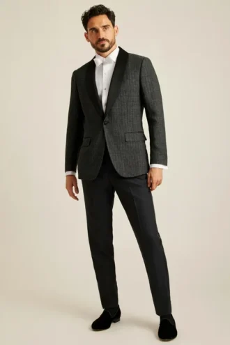Chaqueta de esmoquin de lino italiano