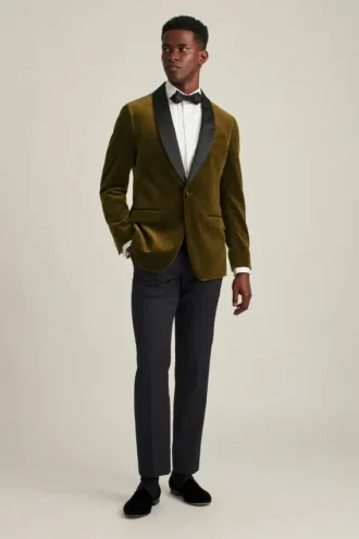 Chaqueta de esmoquin de terciopelo elástico italiano