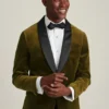 Chaqueta de esmoquin de terciopelo elástico italiano