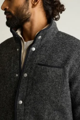 Chaqueta de forro polar de lana italiana