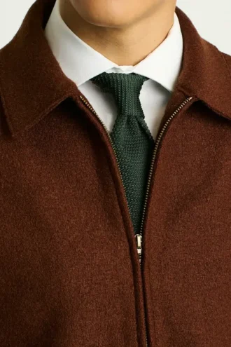 Chaqueta de lana cepillada italiana
