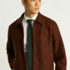 Chaqueta de lana cepillada italiana