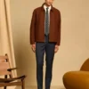 Chaqueta de lana cepillada italiana