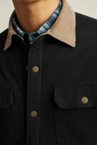 Chaqueta de lona con forro de felpa Teddy