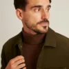 Chaqueta de trabajo de algodón italiano con acabado de ante
