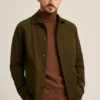 Chaqueta de trabajo de algodón italiano con acabado de ante