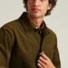 Chaqueta de trabajo de algodón italiano con acabado de ante