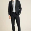 Chaqueta de traje de algodón elástico italiano