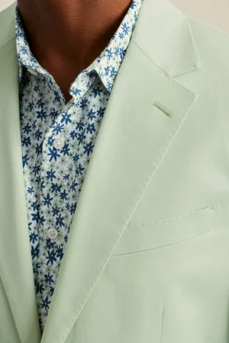 Chaqueta de traje de algodón elástico italiano