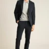Chaqueta de traje de algodón elástico italiano