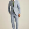 Chaqueta de traje de cambray elástico portugués