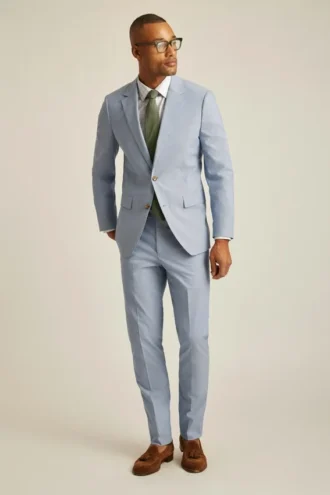 Chaqueta de traje de cambray elástico portugués