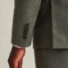 Chaqueta de traje de lana cepillada elástica italiana